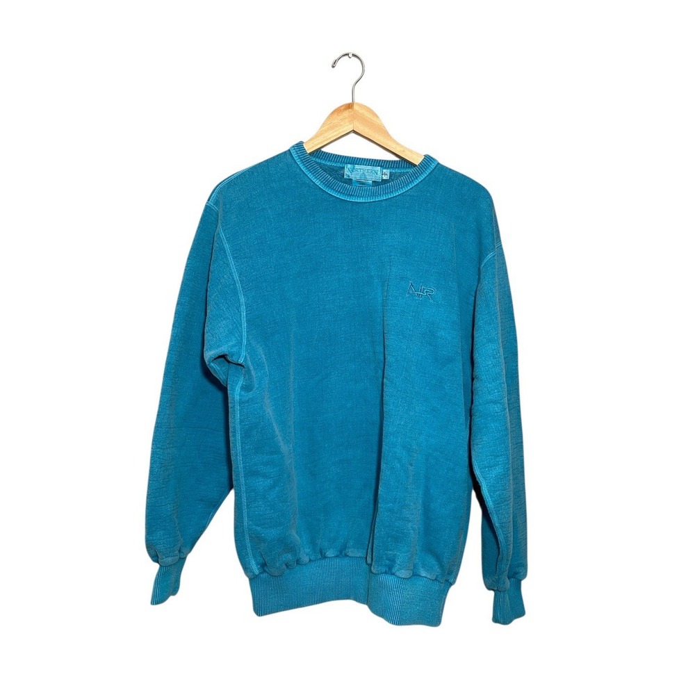 Northern Reflections Sweatshirt Womens Small Crew Washed Canada‎ Y2K Retro Blue